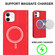 iPhone 12 mini Rhombic MagSafe RFID Anti-Theft Wallet Leather Phone Case - Red