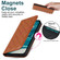 iPhone 12 mini Rhombic MagSafe RFID Anti-Theft Wallet Leather Phone Case - Brown