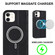iPhone 12 mini Rhombic MagSafe RFID Anti-Theft Wallet Leather Phone Case - Black