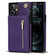 iPhone 12 mini Cross-body Zipper Square TPU+PU Back Cover Case with Holder & Card Slots & Wallet & Strap  - Purple