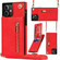 iPhone 12 mini Cross-body Zipper Square TPU+PU Back Cover Case with Holder & Card Slots & Wallet & Strap  - Red