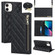 iPhone 12 mini Grid Texture Lanyard Zipper Leather Phone Case - Black