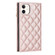 iPhone 12 mini Grid Texture Lanyard Zipper Leather Phone Case - Rose Gold