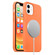 iPhone 12 mini Magnetic Liquid Silicone Full Coverage Shockproof Magsafe Case with Magsafe Charging Magnet  - Orange