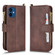 iPhone 12 mini Litchi Texture Zipper Leather Phone Case  - Brown
