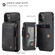 iPhone 12 mini CaseMe C20 Multifunctional PC + TPU Protective Case with Holder & Card Slot & Wallet  - Black