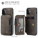 iPhone 12 mini CaseMe C20 Multifunctional PC + TPU Protective Case with Holder & Card Slot & Wallet  - Coffee