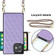 iPhone 12 mini Elegant Rhombic Pattern Microfiber Leather +TPU Shockproof Case with Crossbody Strap Chain  - Purple