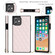 iPhone 12 mini Elegant Rhombic Pattern Microfiber Leather +TPU Shockproof Case with Crossbody Strap Chain  - Pink