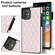 iPhone 12 mini Elegant Rhombic Pattern Microfiber Leather +TPU Shockproof Case with Crossbody Strap Chain  - Pink