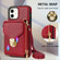 iPhone 12 mini Zipper Hardware Card Wallet Phone Case - Red