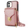 iPhone 12 mini Zipper Hardware Card Wallet Phone Case - Rose Gold