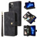 iPhone 12 mini Multifunctional Card Slot Zipper Wallet Flip Leather Phone Case - Black