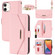 iPhone 12 mini Cross Texture Lanyard Leather Phone Case - Pink