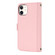 iPhone 12 mini Cross Texture Lanyard Leather Phone Case - Pink