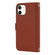 iPhone 12 mini Cross Texture Lanyard Leather Phone Case - Brown