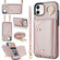 iPhone 12 mini Zipper Card Bag Phone Case with Dual Lanyard - Rose Gold