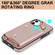 iPhone 12 mini Zipper Card Bag Phone Case with Dual Lanyard - Rose Gold