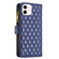 iPhone 12 mini Diamond Lattice Zipper Wallet Leather Flip Phone Case  - Blue