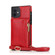 iPhone 12 mini Square Zipper Wallet Bag TPU+PU Back Cover Case with Holder & Card Slots & Wallet & Cross-body Strap  - Red