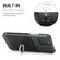 iPhone 12 mini Fierre Shann Oil Wax Texture Genuine Leather Back Cover Case with 360 Degree Rotation Holder & Card Slot - Black+Green