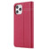 iPhone 12 mini GEBEI Top-grain Leather Horizontal Flip Protective Case with Holder & Card Slots  - Rose Red