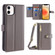 iPhone 12 mini Sheep Texture Cross-body Zipper Wallet Leather Phone Case - Grey