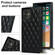 iPhone 12 mini Elegant Rhombic Pattern Microfiber Leather +TPU Shockproof Case with Crossbody Strap Chain  - Black