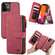 iPhone 12 mini CaseMe-007 Crazy Horse Texture Detachable Horizontal Flip PU Leather Case, with Card Slot & Holder & Zipper Wallet & Photo Frame - Red