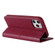 iPhone 12 mini GEBEI Top-grain Leather Horizontal Flip Protective Case with Holder & Card Slots & Wallet & Photo Frame  - Wine Red