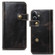 iPhone 12 mini Denior Oil Wax Cowhide DK Magnetic Button Leather Phone Case - Black