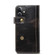 iPhone 12 mini Denior Oil Wax Cowhide DK Magnetic Button Leather Phone Case - Black