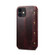 iPhone 12 mini Denior Oil Wax Top Layer Cowhide Simple Flip Leather Case - Dark Red