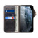 iPhone 12 mini Denior Oil Wax Cowhide Magnetic Button Genuine Leather Case - Black