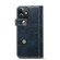 iPhone 12 mini Denior Oil Wax Cowhide DK Magnetic Button Leather Phone Case - Dark Blue