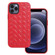 iPhone 12 mini Woven Texture Sheepskin Leather Back Cover Full-wrapped Shockproof Case  - Red