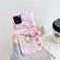 iPhone 11 TPU Smooth Marble with Ring Metal Rhinestone Bracket Mobile Phone Protective Case - Snowflake Powder Q6