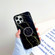 iPhone 11 Thickened TPU Glazed Marble Pattern Case with Folding Holder - Black