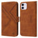 iPhone 11 RFID Geometric Line Flip Leather Phone Case  - Brown