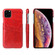 iPhone 11 Fierre Shann Retro Oil Wax Texture PU Leather Case with Card Slots  - Red