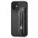 iPhone 11 Carbon Fiber Horizontal Flip Zipper Wallet Phone Case - Black