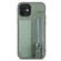 iPhone 11 Carbon Fiber Horizontal Flip Zipper Wallet Phone Case - Green