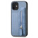 iPhone 11 Carbon Fiber Horizontal Flip Zipper Wallet Phone Case - Blue