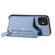 iPhone 11 Carbon Fiber Horizontal Flip Zipper Wallet Phone Case - Blue