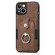iPhone 11 Retro Skin-feel Ring Card Wallet Phone Case - Brown