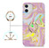 iPhone 11 Laser Glitter Watercolor Pattern Shockproof Protective Case with Ring Holder  - FD5