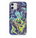 iPhone 11 Laser Glitter Watercolor Pattern Shockproof Protective Case with Ring Holder  - FD4