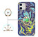 iPhone 11 Laser Glitter Watercolor Pattern Shockproof Protective Case with Ring Holder  - FD4