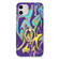 iPhone 11 Laser Glitter Watercolor Pattern Shockproof Protective Case with Ring Holder  - FD3