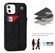 iPhone 11 Crazy Horse Texture Shockproof TPU + PU Leather Case with Card Slot & Wrist Strap Holder  - Black